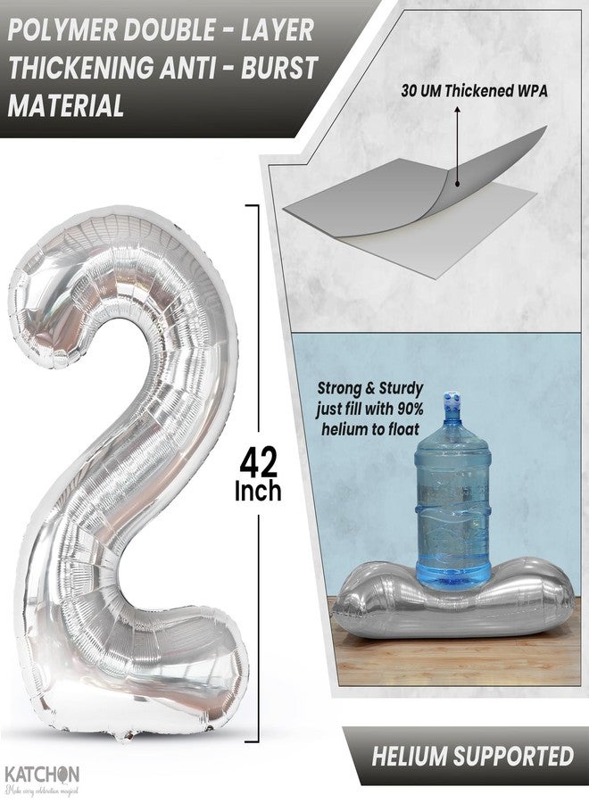 KatchOn, Giant Silver 2026 Balloons - 42 Inch | New Year Balloons | 2026 Balloon Numbers | Silver Balloon for New Years Decorations 2026 | New Years Eve Party Supplies 2026 - Image 3