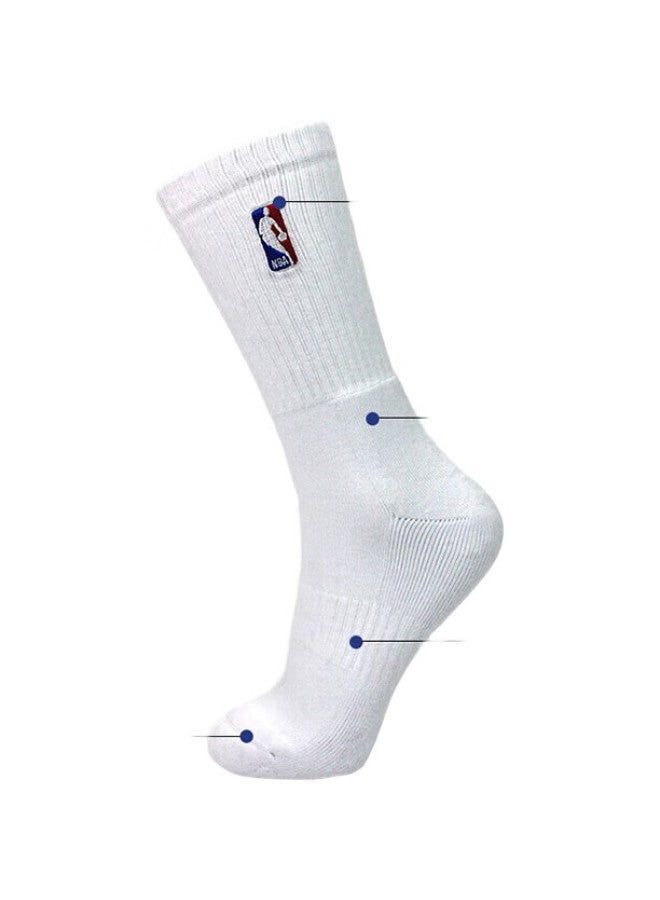 NBA Men'S Casual Sports Long Cotton Socks With Terry Bottom, Thick High Tube Running Basketball Sports Socks, 3 Pairs - Image 2