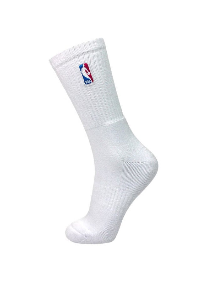 NBA Men'S Casual Sports Long Cotton Socks With Terry Bottom, Thick High Tube Running Basketball Sports Socks, 3 Pairs - Image 1