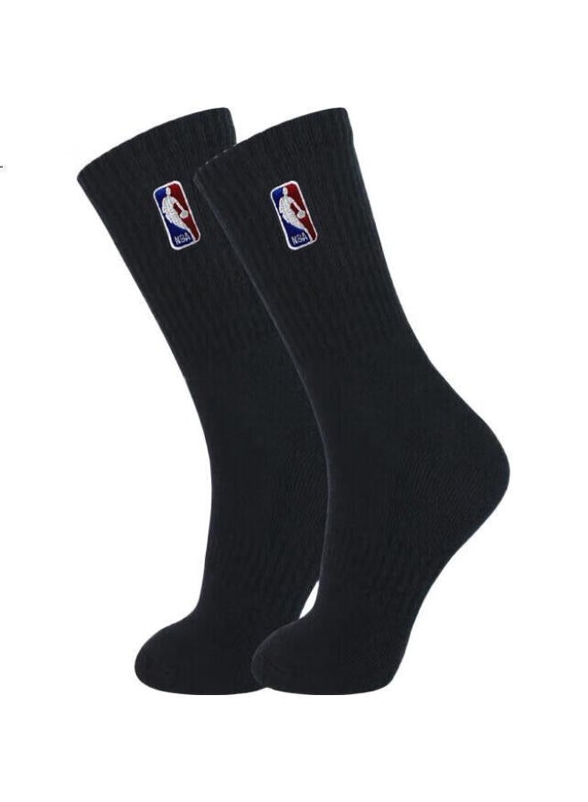 NBA Men'S Casual Sports Long Cotton Socks With Terry Bottom, Thick High Tube Running Basketball Sports Socks, 3 Pairs - Image 3