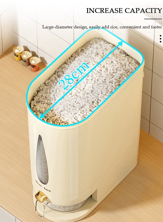 DUNISO Rice Bucket,Rice Storage Container,Household Rice Barrel,Kitchen Multifunctional Grain Container, Insect-proof Moisture, Insect-proof Food Storage Container with Pop Up Lid  for Flour, Sugar, Oatmeal - Image 4