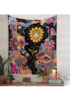 Furtey Mandala Tapestry, Sunflower Mandala Poster, Bohemian Tapestry, Wall Hanging Art Decor for Living Room Bedroom(150x100CM)  - Image 2