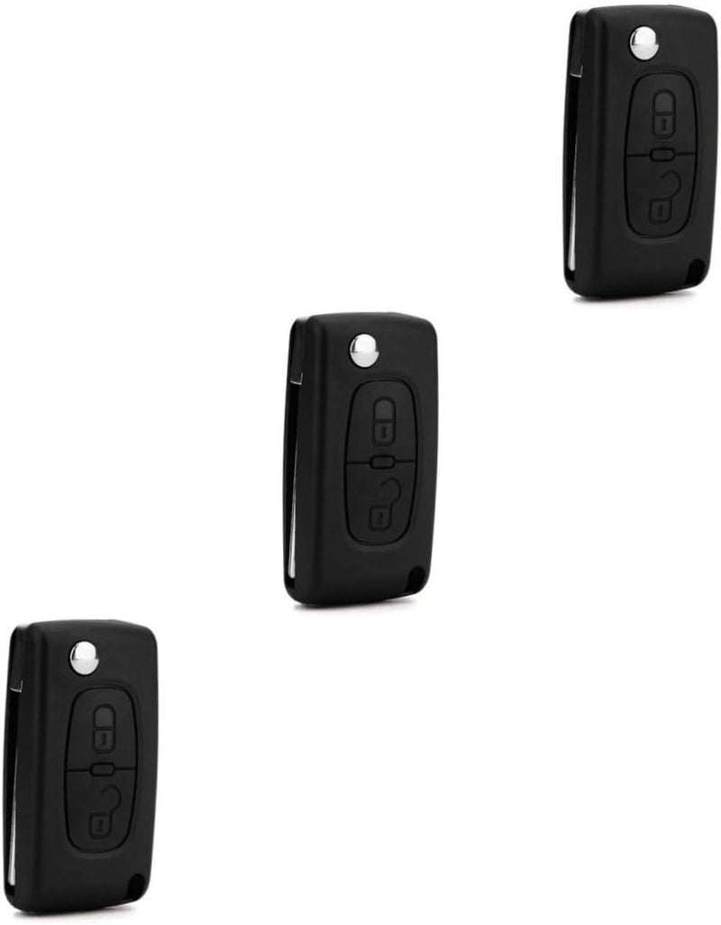 3 Pcs Black Button Key Shell Case For Easy Installation Fit Original Remote Car Electronics - Image 1