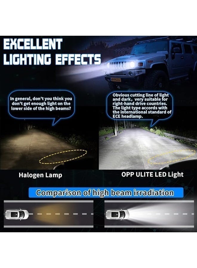 جبني مصابيح أمامية GPNE H4 LED ميني بروجيكتور، ضوء أبيض قوي 6000K، إضاءة عالية ومنخفضة، شعاع مركز مضاد للوهج، تركيب سهل، قطعتان - Image 3