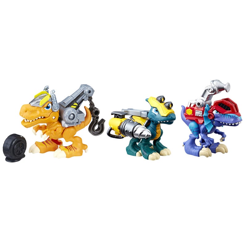 PLAYSKOOL Chomp Squad Playskool Dino Bundle Dinosaur Toy 3Pack with Backsplash Tow Zone and Drill Bite Dinosaur Figures for Kids 3 Years and Up - Image 2
