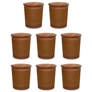 MYOC Empty Matte Finish Amber Frosted Jar with Classic Wooden Cork Candle Holder Jar Storage Container Office Home Decor Festival Decoration Gifting Resusable Durable200MLPack of 8 - pzsku/ZE6988F6D435CA2A97990Z/45/1748265376/6247339c-ee45-4862-bf93-a43af4b8d257