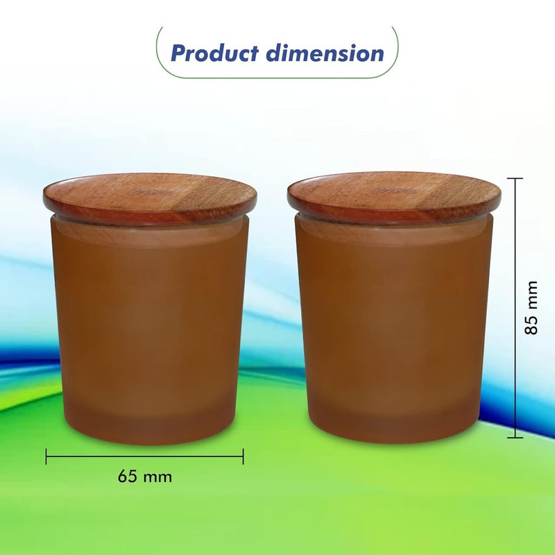 MYOC Empty Matte Finish Amber Frosted Jar with Classic Wooden Cork Candle Holder Jar Storage Container Office Home Decor Festival Decoration Gifting Resusable Durable200MLPack of 8