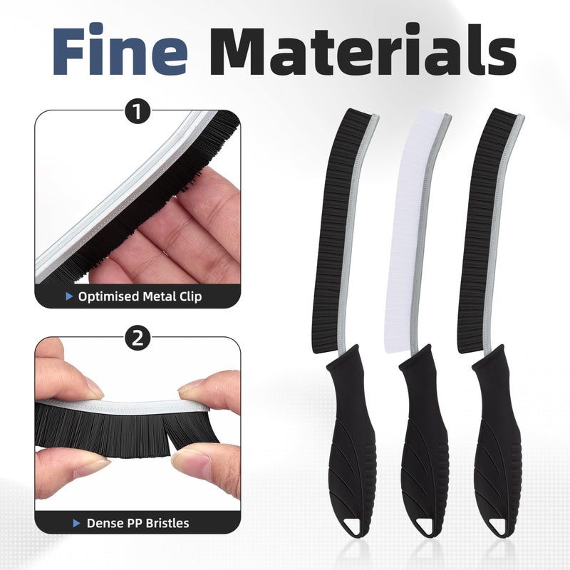 FOOGWEE Hard Bristle Crevice Cleaning Brush - Cleaning Tools for Household Use, Multifunctional Gap Cleaning Supplies for Kitchen, Bathroom, Toilet, Window, Vehicle, Faucets, Grout, Home (Black) - Image 4