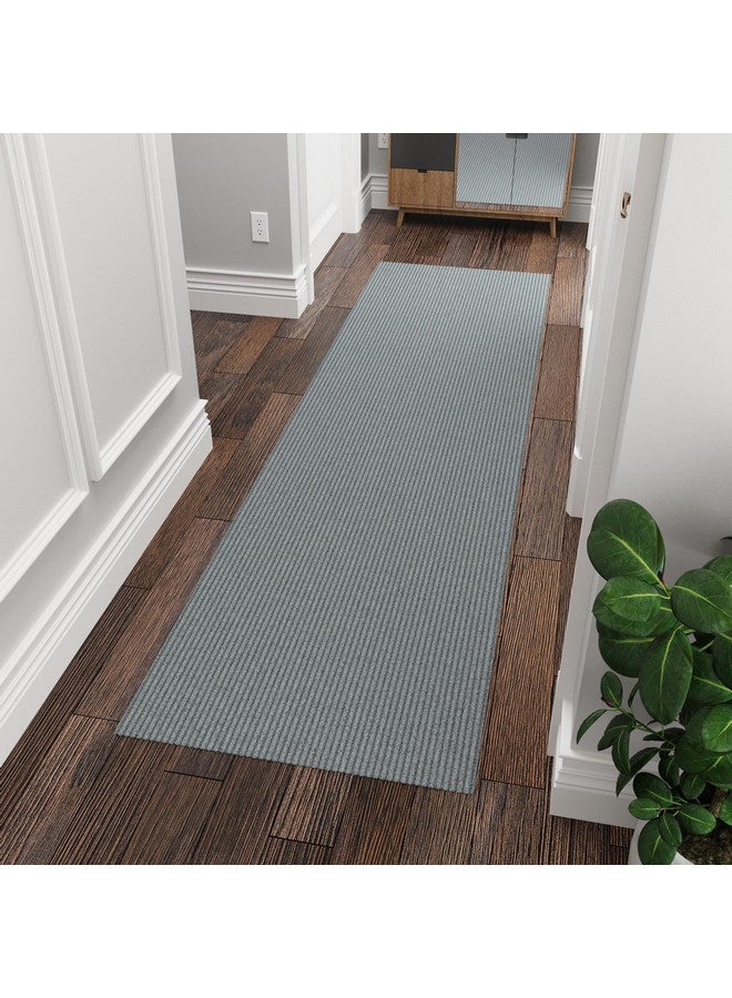 Ottomanson 2' x 6' Commercial-Grade Hallway Runner with Scraper Pile - Extra Durable Non-Slip Rug Mat for Indoor & Outdoor Use - Ideal for Kitchen, Entryway, Patio & Garage - High-Traffic Carpet, Gray - Image 1