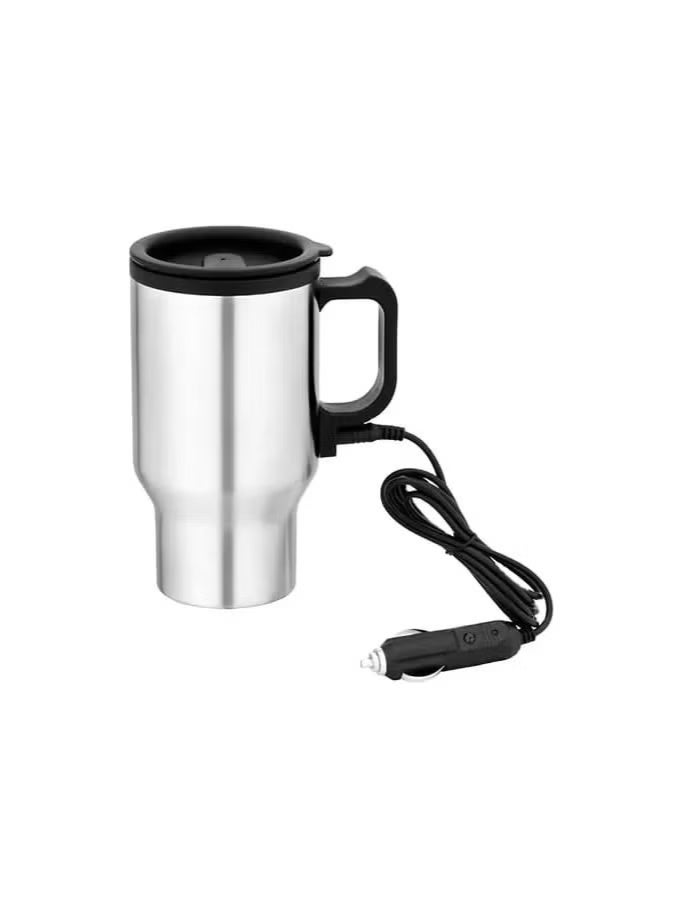 ال سي غلاية سفر للسيارة، سعة ٤٥٠ مل، ٦٠ واط، تيار مستمر ١٢ فولت | غلاية سفر محمولة للاستخدام في السيارة | غلاية كهربائية صغيرة من الفولاذ المقاوم للصدأ للشاي والقهوة والماء الساخن أثناء التنقل - Image 1