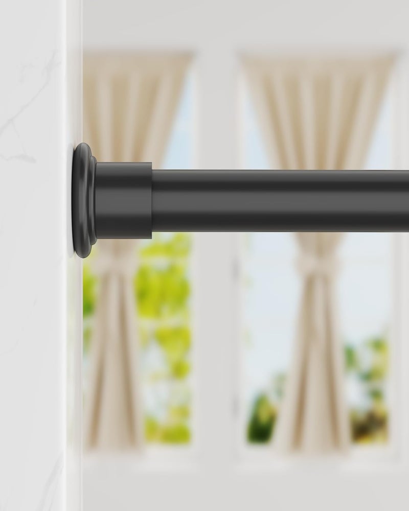 ALLZONE Shower Curtain Rod Spring Tension2842 Inch Heavy Duty Tension Rod No Drilling AntiSlip Shower Rod TensionAdjustable Tension Curtain Rod for WindowBathroomClosetBlack
