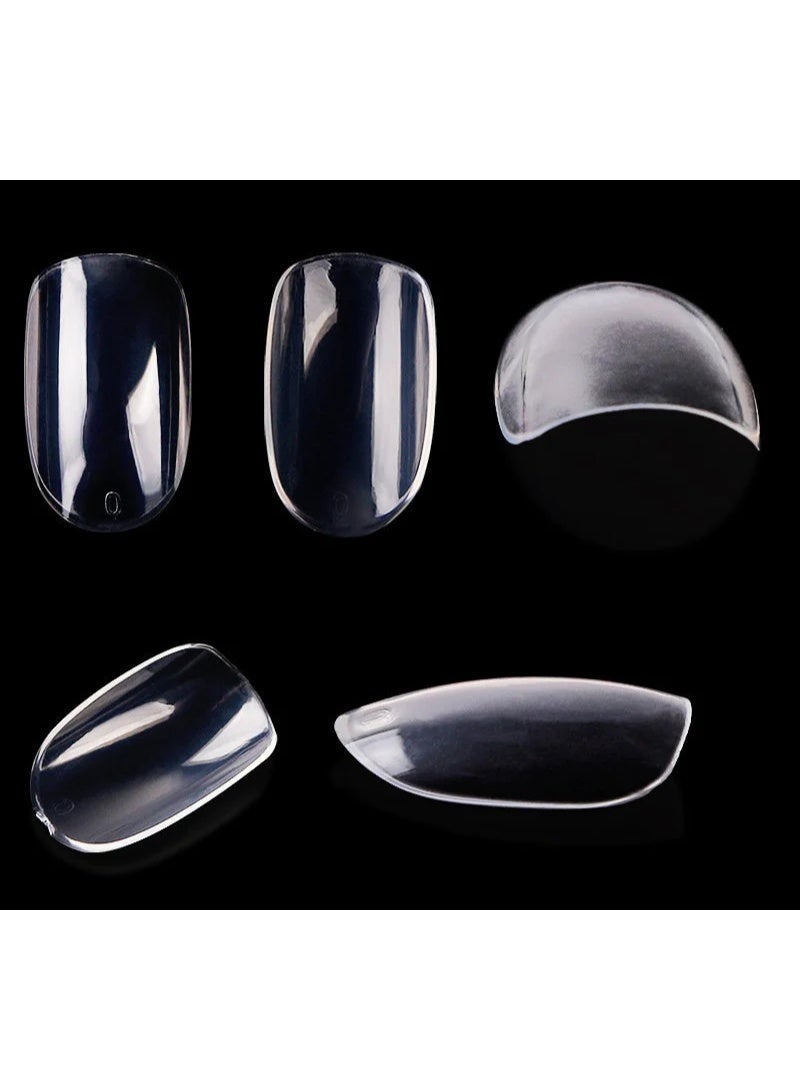 100 Pcs Clear  Nails, Ballerina Fake Nails, Full Cover Acrylic False Nail Tips in 10 Sizes - Image 4