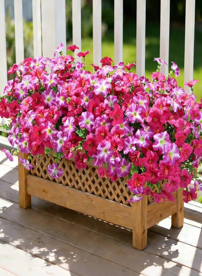 florisso Artificial Flowers for Outdoors Decoration, 20 Bundles Faux Morning Glory with Eucalyptus Look Real UV Resistant Fake Plants Silk Flowers for Outside Yard Gardens Porch Patio Planter Home Urn, Mix - Image 1