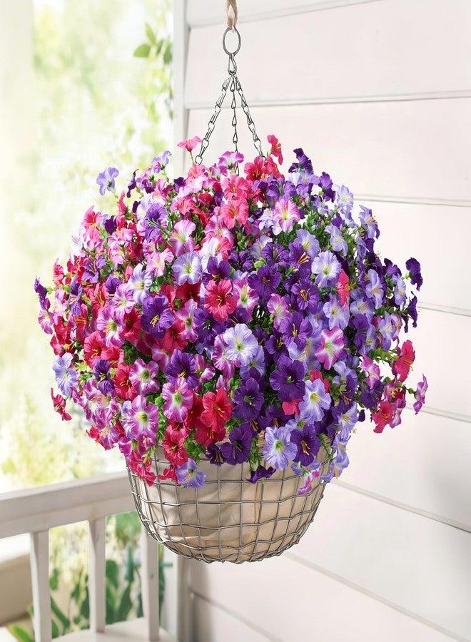 florisso Artificial Flowers for Outdoors Decoration, 20 Bundles Faux Morning Glory with Eucalyptus Look Real UV Resistant Fake Plants Silk Flowers for Outside Yard Gardens Porch Patio Planter Home Urn, Mix - Image 3
