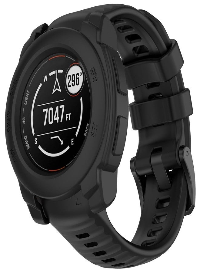 Disscool Case Cover Compatible with Garmin Instinct E 40mm, Soft Anti Drop Silicone Replacement Protective Cases Watch Accessories(Black) - Image 2