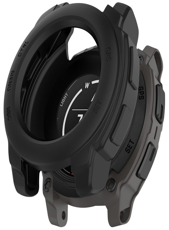 Disscool Case Cover Compatible with Garmin Instinct E 40mm, Soft Anti Drop Silicone Replacement Protective Cases Watch Accessories(Black) - Image 3