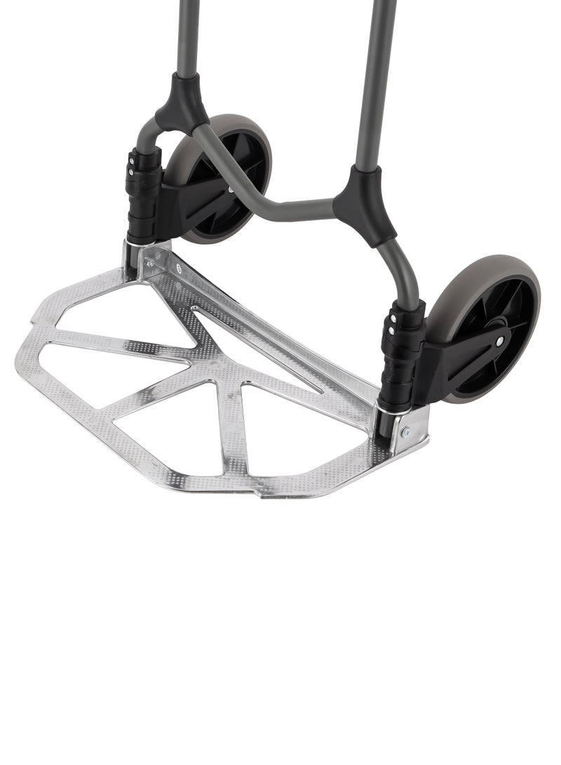 GEEPAS Geepas Hand Truck- GMH59466/ 90 kg Load Capacity, Multi-Purpose, Foldable, 485x285 mm Plate Size, 7" Wheels/ Durable and Sturdy Steel Construction, Perfect for Lifting Things, Moving Heavy Objects  - Image 4