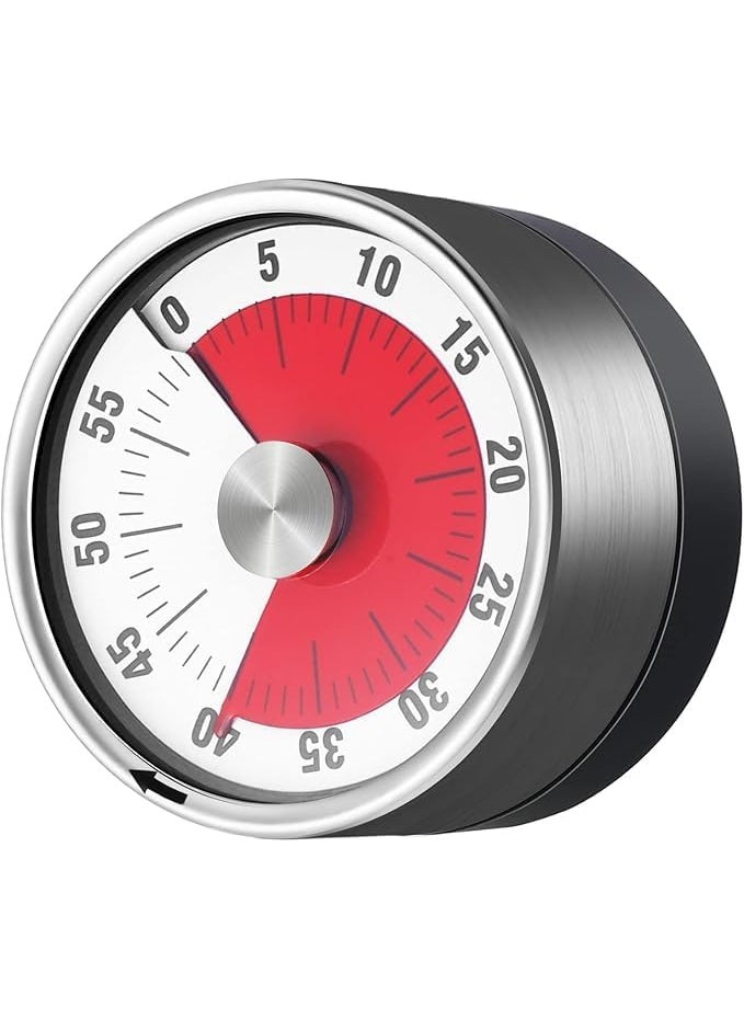 CARTIFY - CARTIFY Steel Visual Time Magnetic Kitchen Timer 60 Minute Countdown Timer with Loud Alarm Durable Mechanical Time Management Tool No Batteries Required - Image 1