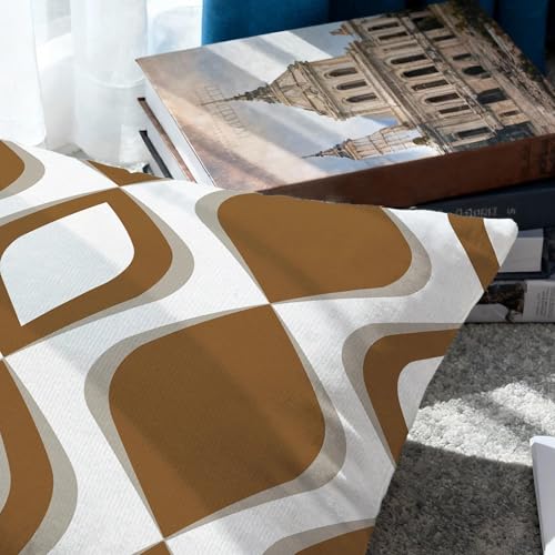 Hexagram Brown Geometric Pillow Covers 18x18 Set of 4, Decorative Outdoor Modern Boho Throw Pillow Covers, Home Sweet Home Farmhouse Cushion Case for Couch Sofa Indoor Bedroom Decor(No Insert) - Image 4