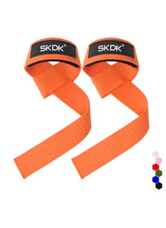 SKDK Non-Slip Silicone Lifting Straps, Straps for Gym, Weightlifting, Wristbands Gym Straps for Gym Women, Men, Weightlifting, Bodybuilding, Strength Training(Orange)  - Image 1