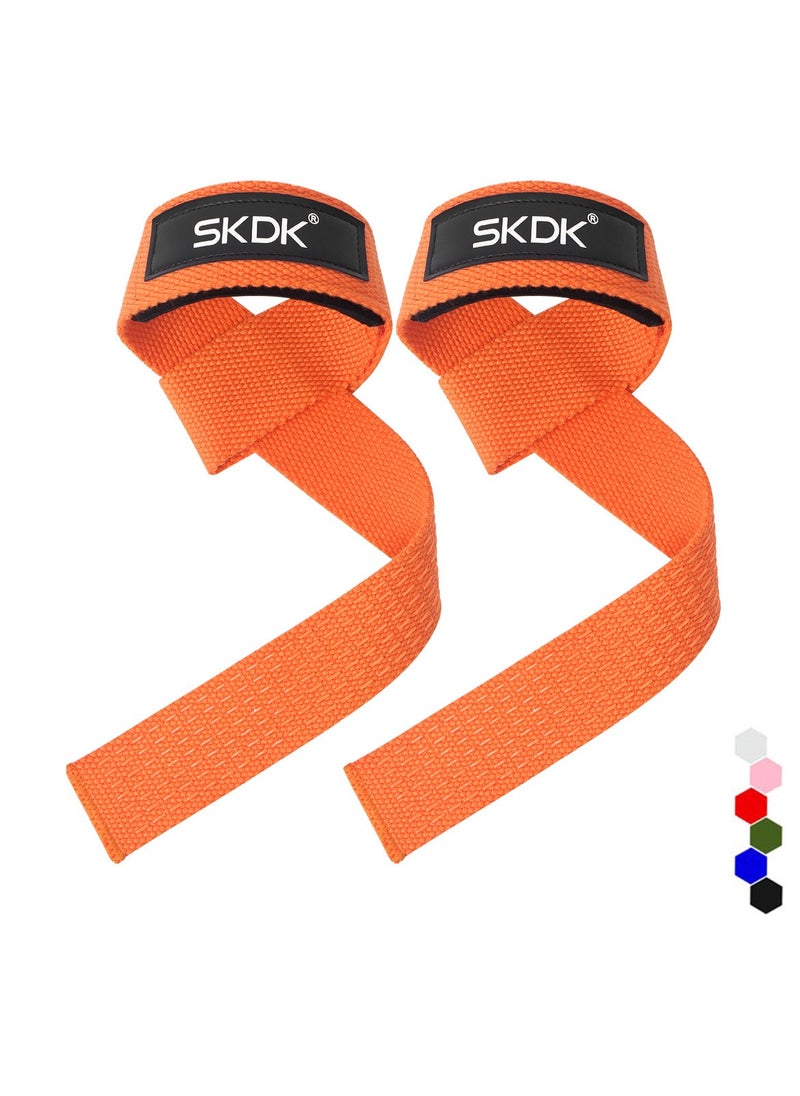 SKDK Non-Slip Silicone Lifting Straps, Straps for Gym, Weightlifting, Wristbands Gym Straps for Gym Women, Men, Weightlifting, Bodybuilding, Strength Training(Orange)  - Image 1