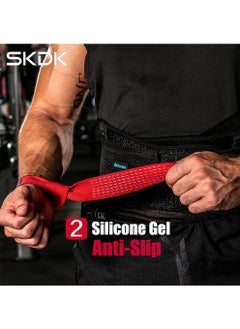 SKDK Non-Slip Silicone Lifting Straps, Straps for Gym, Weightlifting, Wristbands Gym Straps for Gym Women, Men, Weightlifting, Bodybuilding, Strength Training(Orange)  - Image 4