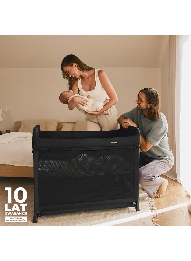 Kinderkraft MOON DREAM – 2-Level Foldable Travel Cot - Black - Image 3