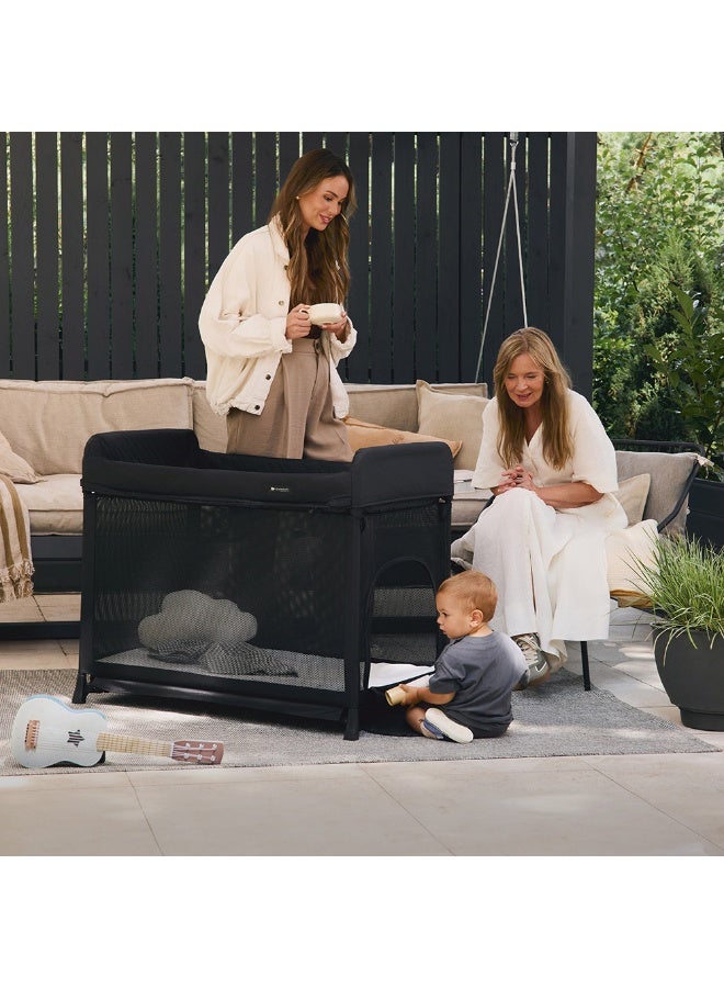 Kinderkraft MOON DREAM – 2-Level Foldable Travel Cot - Black - Image 5
