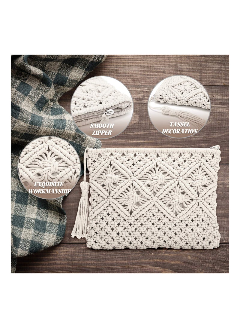 Zikra Handwoven Clutch Handbag, Women's Straw Wallet Summer Straw Clutch Stylish Beach Wallet Chic Straw Handbag Beach Envelope Purse Chic Straw Handbag - Image 5