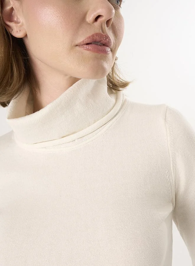FELIX HARDY Ecru Turtleneck Pullover for Women | Best Price UAE