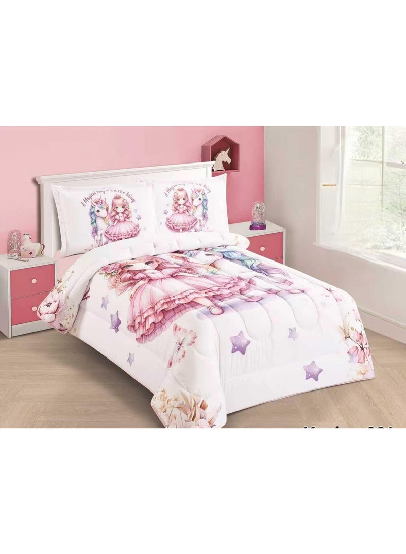 4-Piece Microfiber Bedding Set with Children's Designs – New Collection