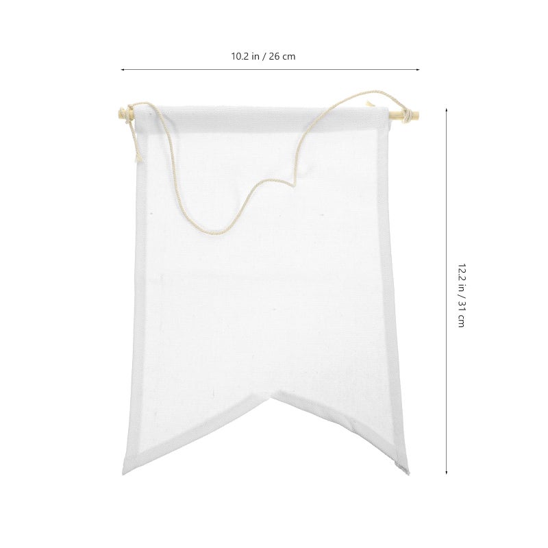 White Fabric Banner Organizer Wall Hanging For Jewelry Storage And Home Decor - Image 3