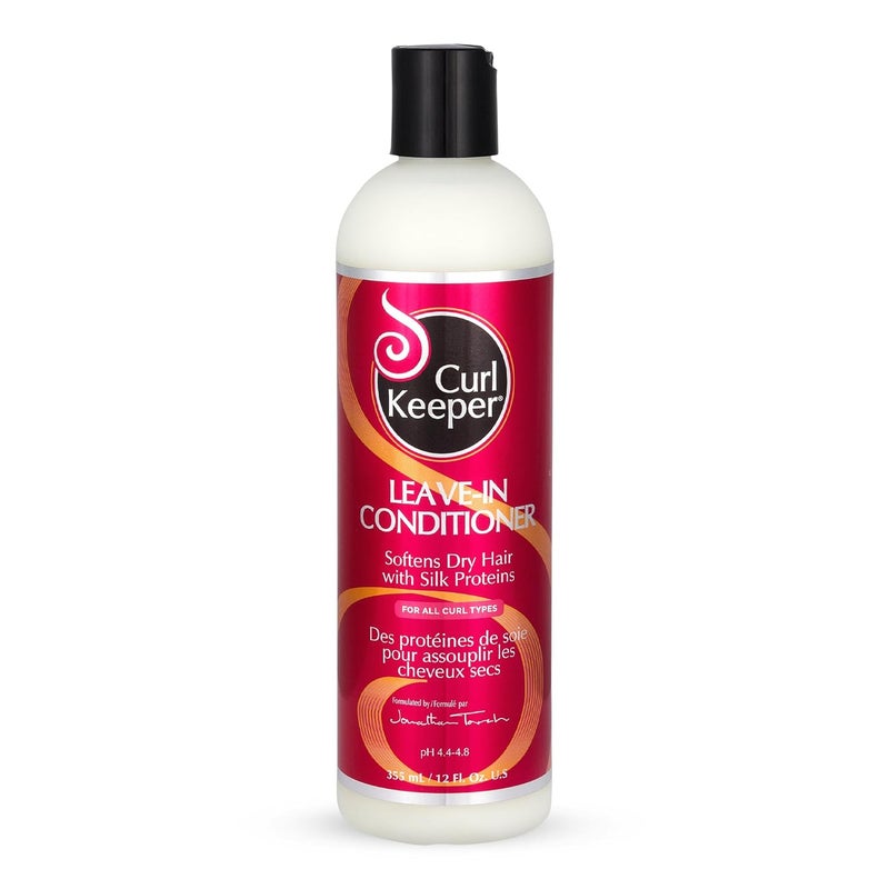Curl Keeper Leave-In Conditioner - Lightweight Moisture for All Curl Types, Softens Hair with Silk Proteins for Shine, 12 Fl Oz