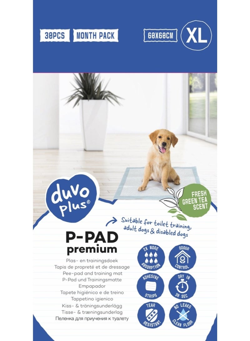 Duvo + Duvo+ Pet Pad Premium Month Pack XL-60x60cm-Green Tea Scent-30pcs - Image 3