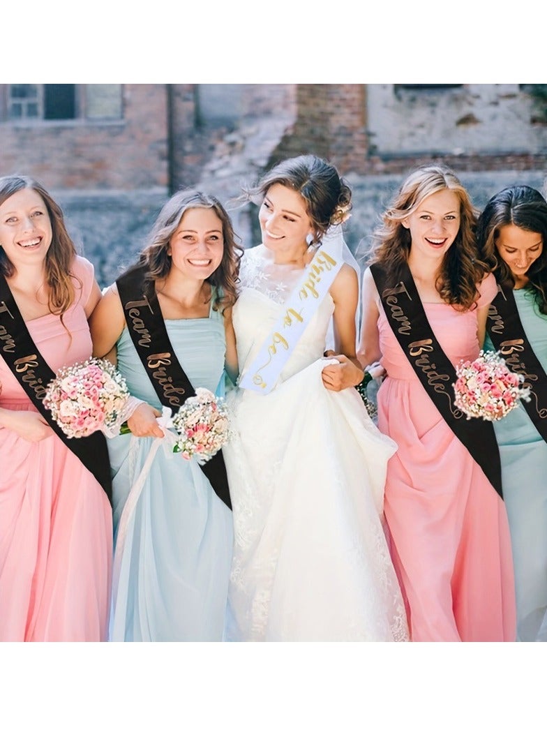 RTYY Team Bride Sash Set- 1 White Bride to Be Sash and 6 Team Bride Sashes Bachelorette Party Supplies  Bachelorette Sash Bridesmaid Sashes for Bridal Party & Wedding (7pcs)  - Image 3
