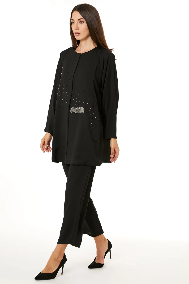 Moistreet  Embellished Long Sleeve Top & Pant Set for Women | Best Price UAE
