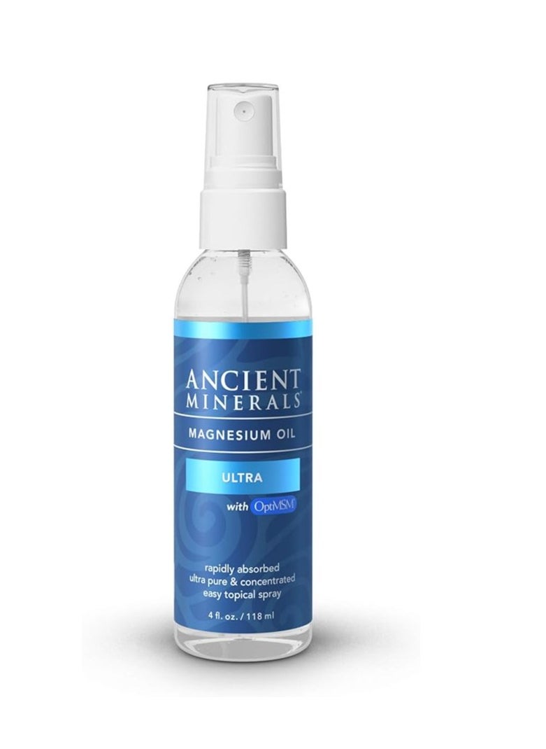 Ancient Minerals Magnesium Oil Ultra Spray with OptiMSM 4oz  - Image 1