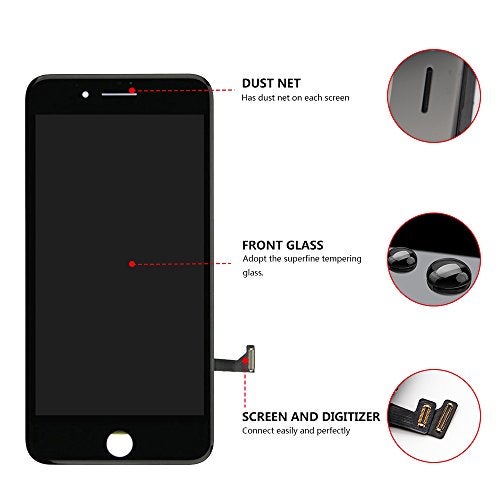 FFtopu for iPhone 8 Plus Screen Replacement Black, FFtopu iPhone 8 Plus LCD Display & Touch Screen Digitizer Frame Full Assembly Set with Free Repair Tool Kit for iPhone 8 Plus (5.5'') - Image 2