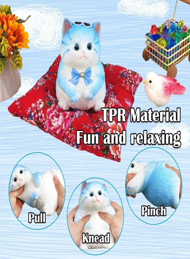 QOUXZ Big Hand Painted Cat Squishy Toys，Large Cute Ultra Soft Kitty Squeeze Fidget Toys for Stress Relief ,Kawaii Squishies Sticky Animal Toys for Adults Kids,Decompression Sensory Balls Toys for Autism - Image 4