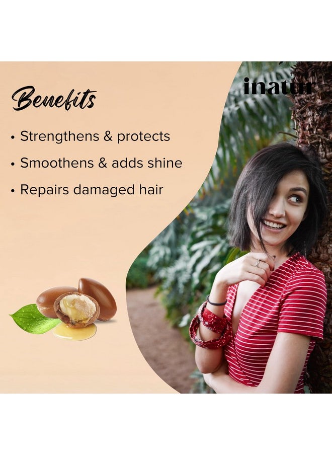 INATUR Argan Shampoo For Hair Fall Control & Frizzy Hair | Best Argan Oil Shampoo For Dry Hair | With Brahmi, Lavender & Rosemary | Sulfate-Free, Color-Safe | Top 10 Shampoo In India | 350Ml  - Image 4