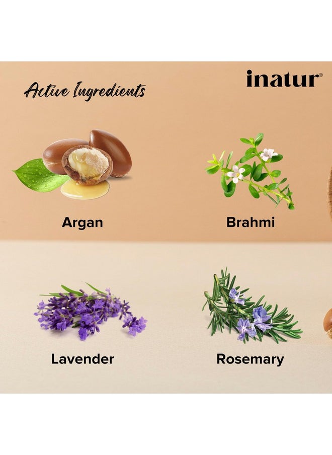 INATUR Argan Shampoo For Hair Fall Control & Frizzy Hair | Best Argan Oil Shampoo For Dry Hair | With Brahmi, Lavender & Rosemary | Sulfate-Free, Color-Safe | Top 10 Shampoo In India | 350Ml  - Image 2