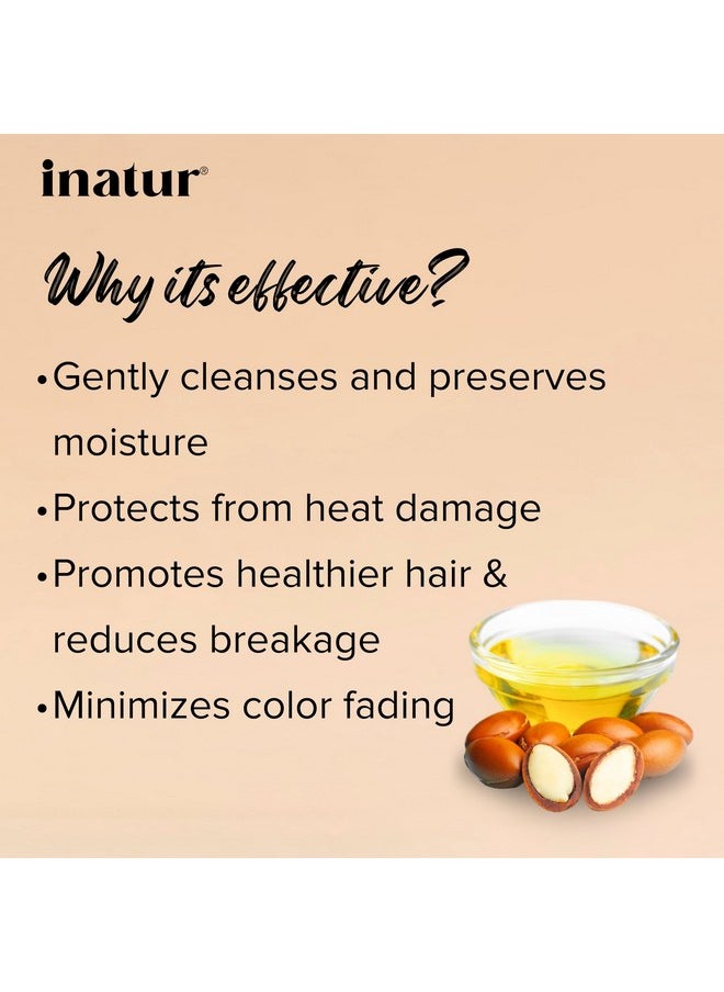 INATUR Argan Shampoo For Hair Fall Control & Frizzy Hair | Best Argan Oil Shampoo For Dry Hair | With Brahmi, Lavender & Rosemary | Sulfate-Free, Color-Safe | Top 10 Shampoo In India | 350Ml  - Image 5