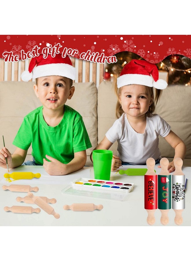 FFNIU 45Pcs Wooden Mini Rolling Pin Long Kitchen Baking Small Dough Rolling Pin for Children Fondant Pastry Pizza Crafting and Imaginative Play for Halloween and Christmas - Image 4