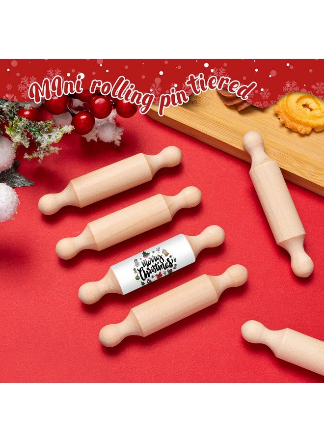 FFNIU 45Pcs Wooden Mini Rolling Pin Long Kitchen Baking Small Dough Rolling Pin for Children Fondant Pastry Pizza Crafting and Imaginative Play for Halloween and Christmas - Image 3