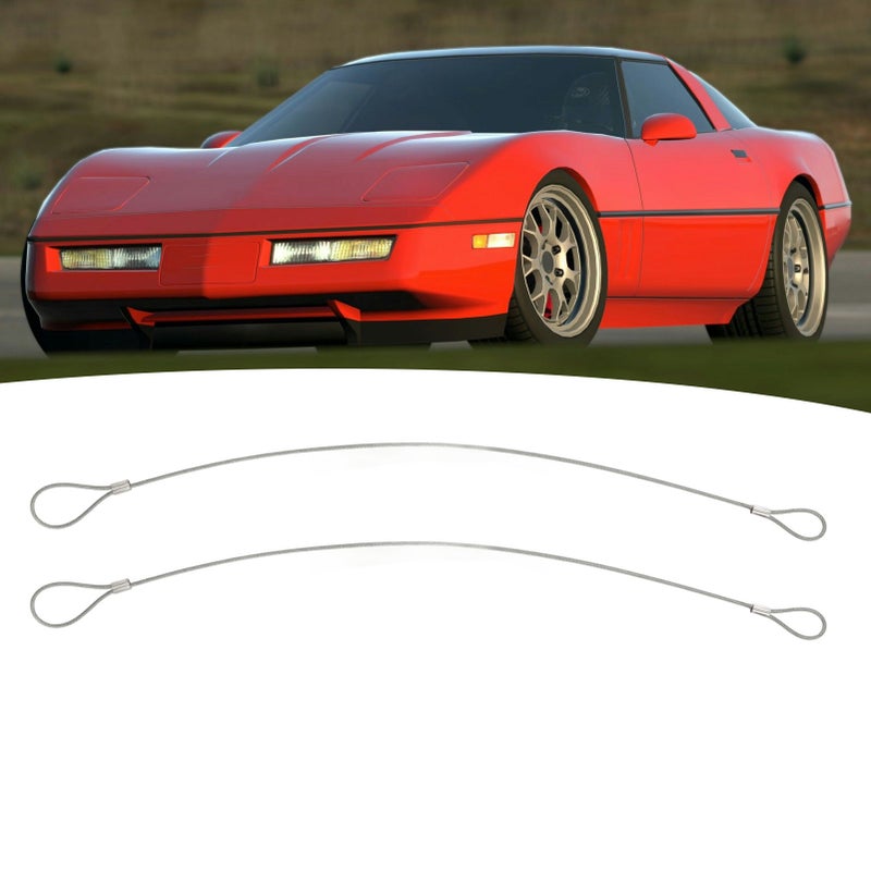 2Pcs Emergency Hood Release Cable Kit RP604802 Replacement for Corvette C4 1984 to 1996 - Image 2