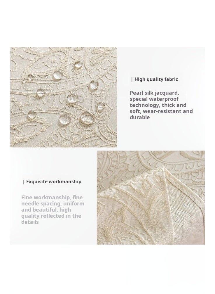 AVHUGOO French Retro Jacquard Tablecloth 140x200cm - Waterproof, Stain Resistant & Wrinkle Free Cream White Paisley Fabric for Dining Table Decoration - Image 4