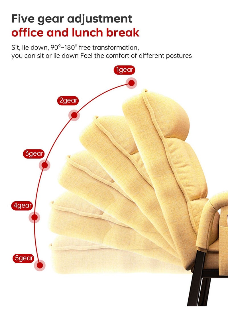 Indoor Chaise Lounge Sofa Yellow 56 x 53 x 93 cm