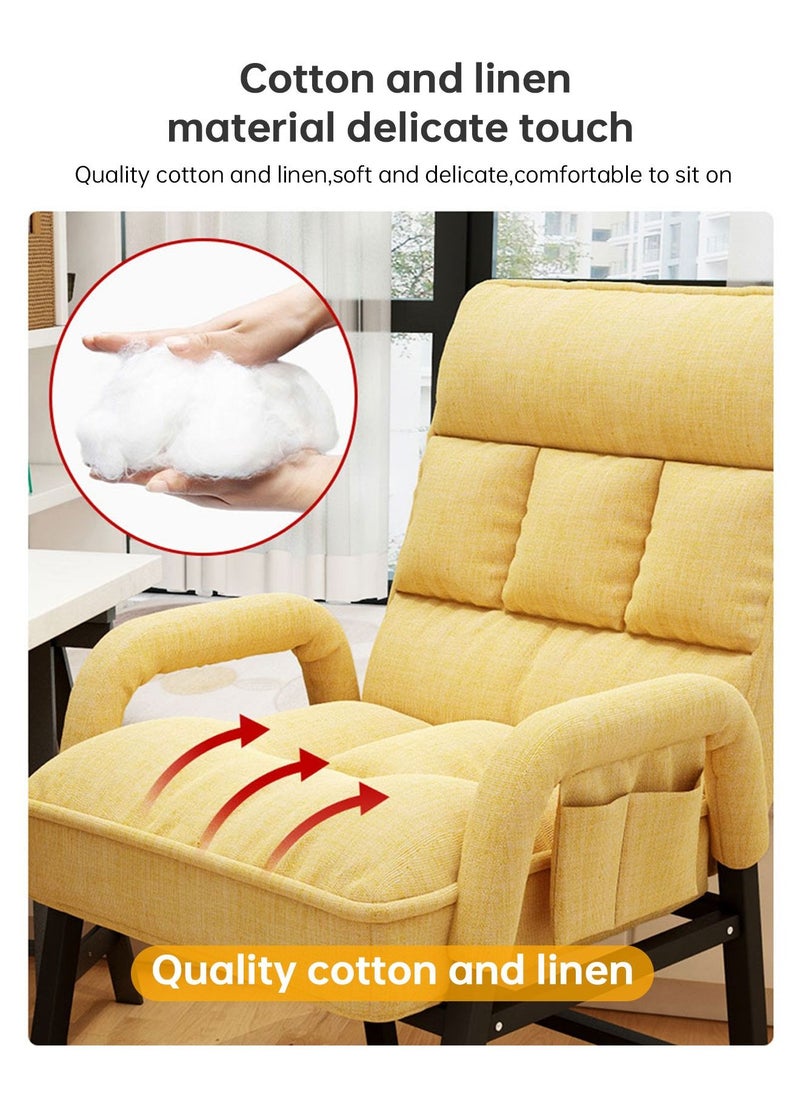 Indoor Chaise Lounge Sofa Yellow 56 x 53 x 93 cm