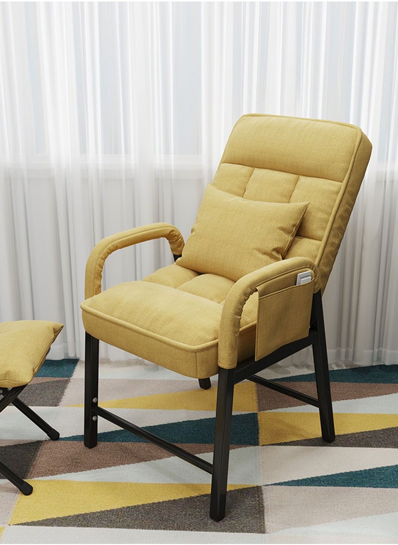 Indoor Chaise Lounge Sofa Yellow 56 x 53 x 93 cm
