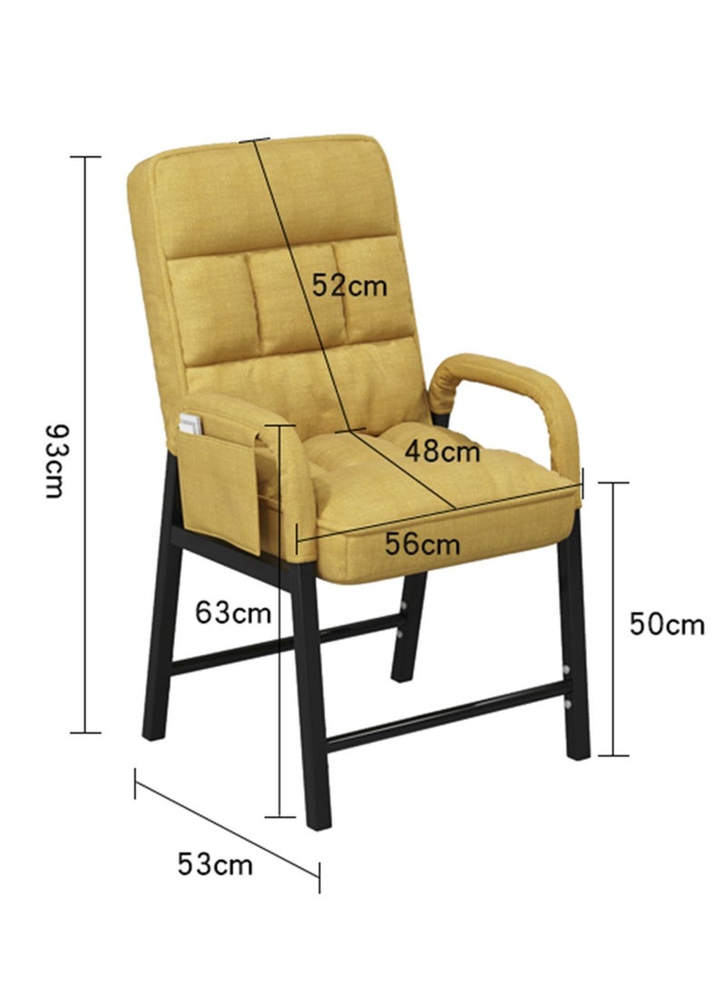 Indoor Chaise Lounge Sofa Yellow 56 x 53 x 93 cm